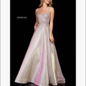 Sherri Hill #52138 pink shimmer gown